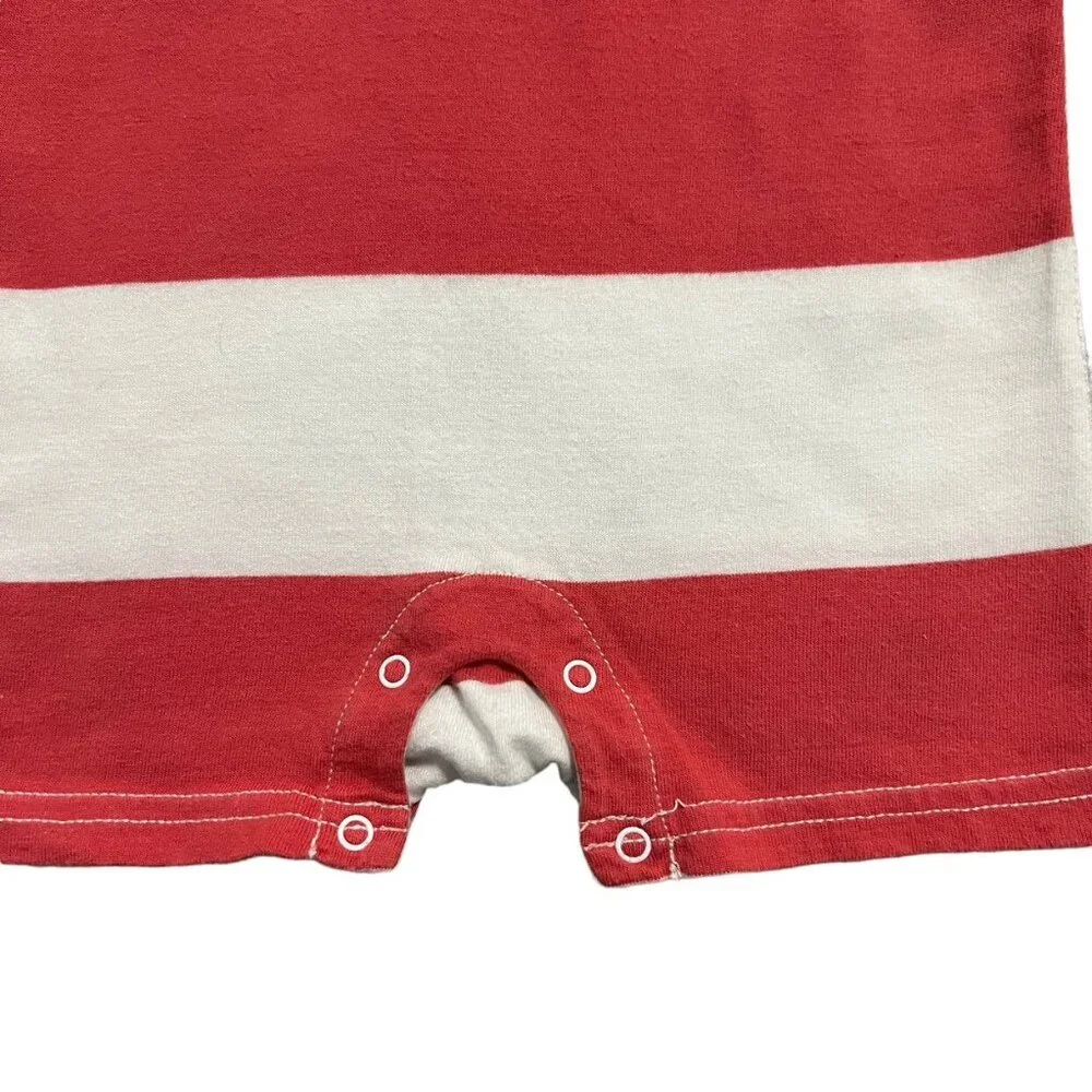 Ralph Lauren 9m Red Striped Polo Romper